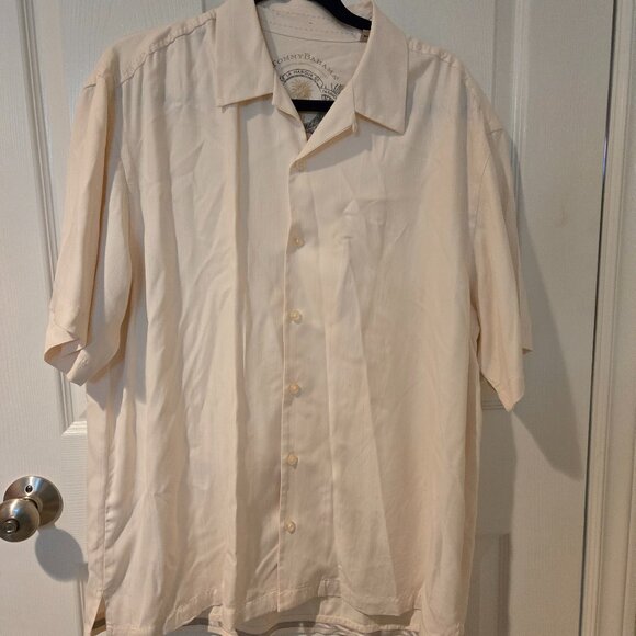 Tommy Bahama Ivory Silk Shirt Button Down Short Sleeved L - Picture 1 of 3
